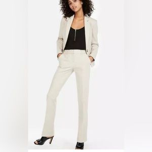 Express Cream Barely Boot Mid Rise Pants and One Button Blazer
